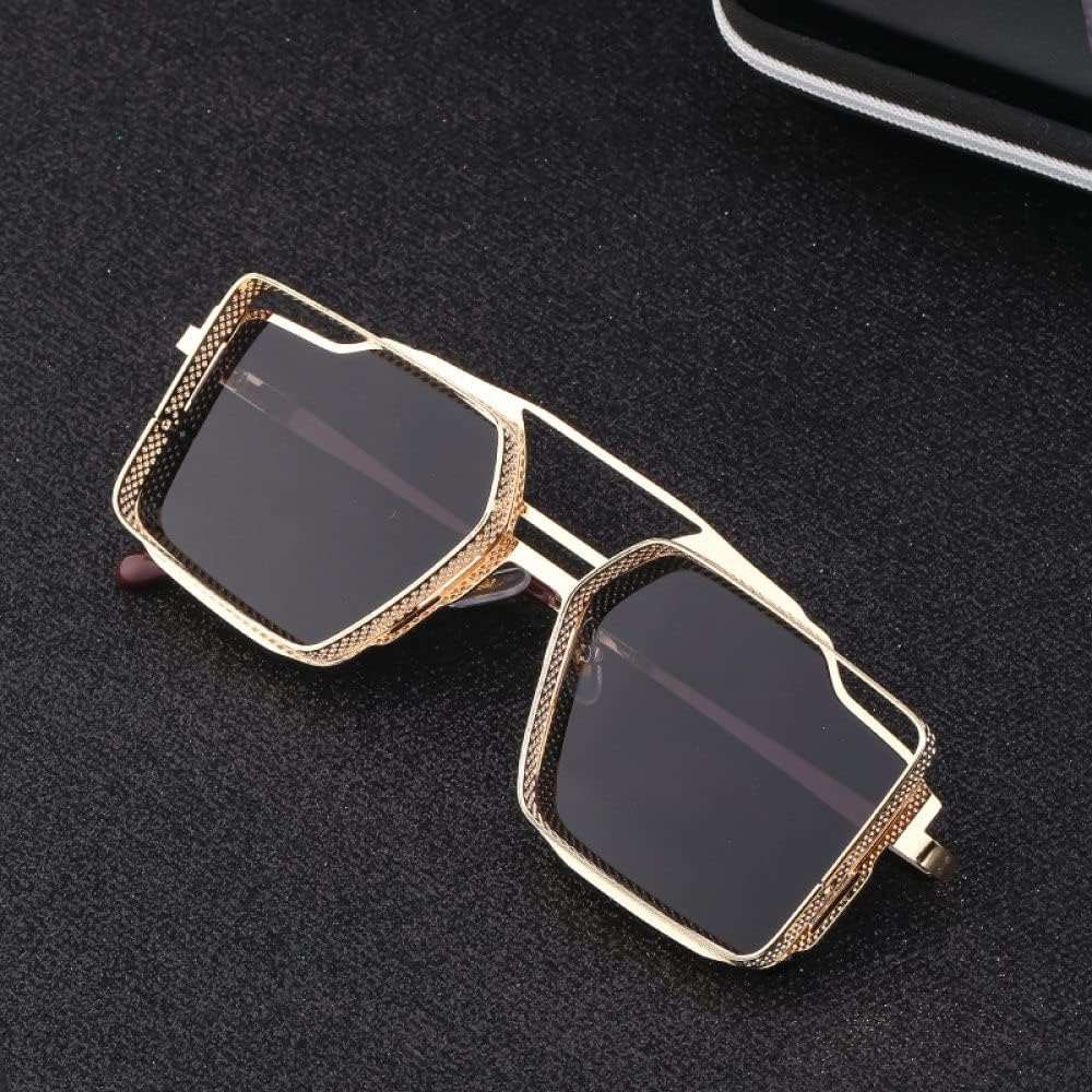 MUTYNE Steampunk Sunglasses For Men Square Punk Fashion Glasses Vintage