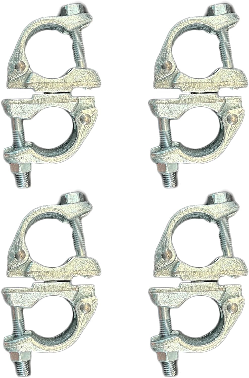 Swivel Scaffolding Clamps British Type For 1-3/4" to 1-9/10" OD tube, at any angles, 4 Pack