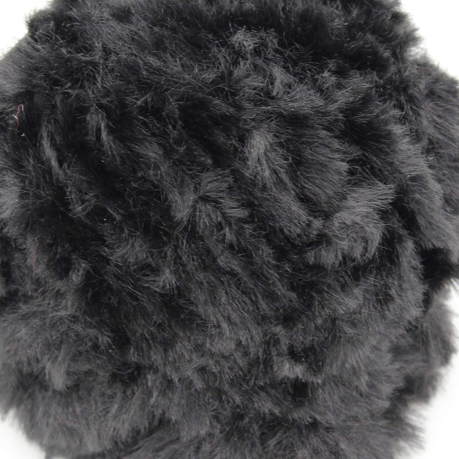 Pretty Jolly 4 Balls Faux Fur Super Soft Chunky Fluffy Eyelash Polyester Yarn - Black - Image 3