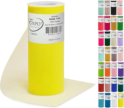 Miniatura 25 de Expo International Tul mate decorativo, tela de tul de poliéster ligero para tutús, disfraces y decoraciones de fiestas, lavable, fácil de usar, 6