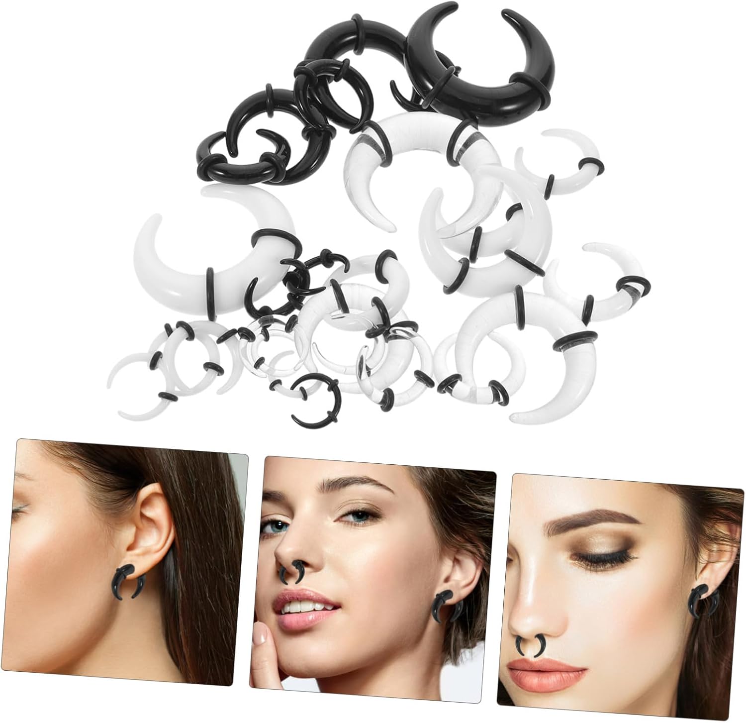 27pcs Acrylic C Shape Septum Ring Expander for Men Women