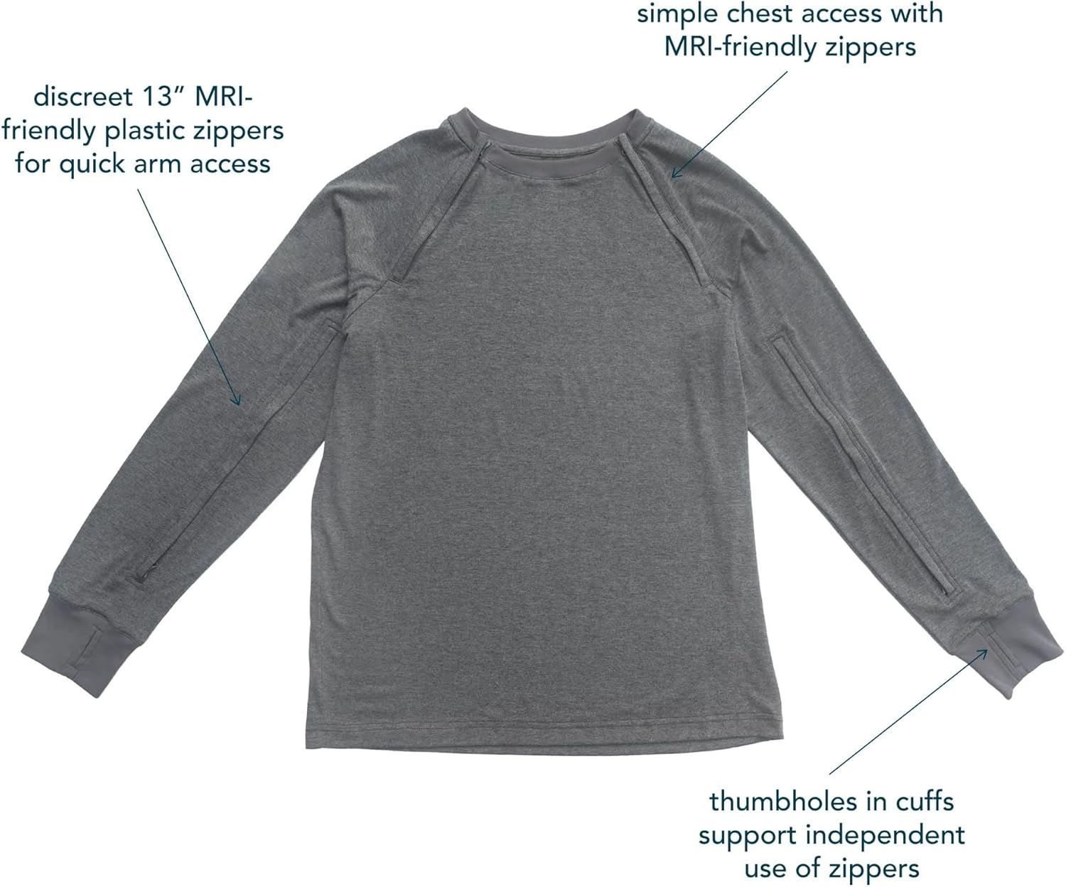 Adult Raglan and Sleeve Zip Access LS Tee