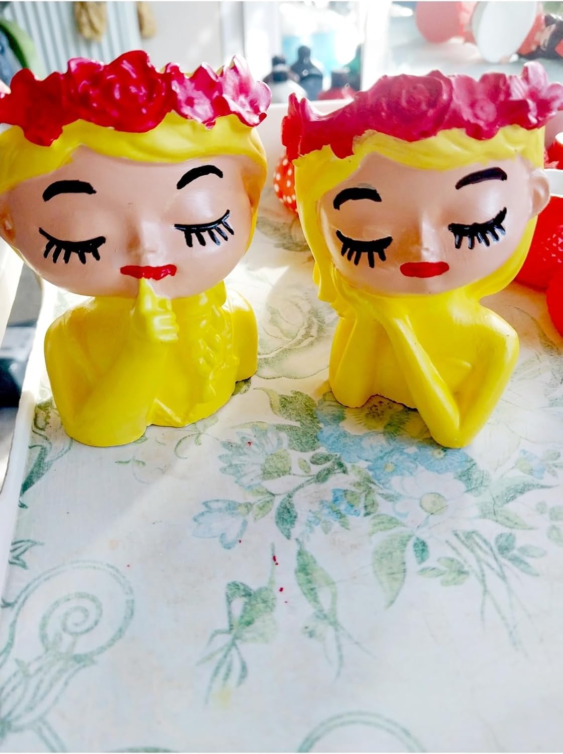 SODEF Decorative Stone Dust Object, Handmade, Varnished, Water Resistant, Colorful Options, Modern Decor, 3.9 x 4.3 inches - Multicolor