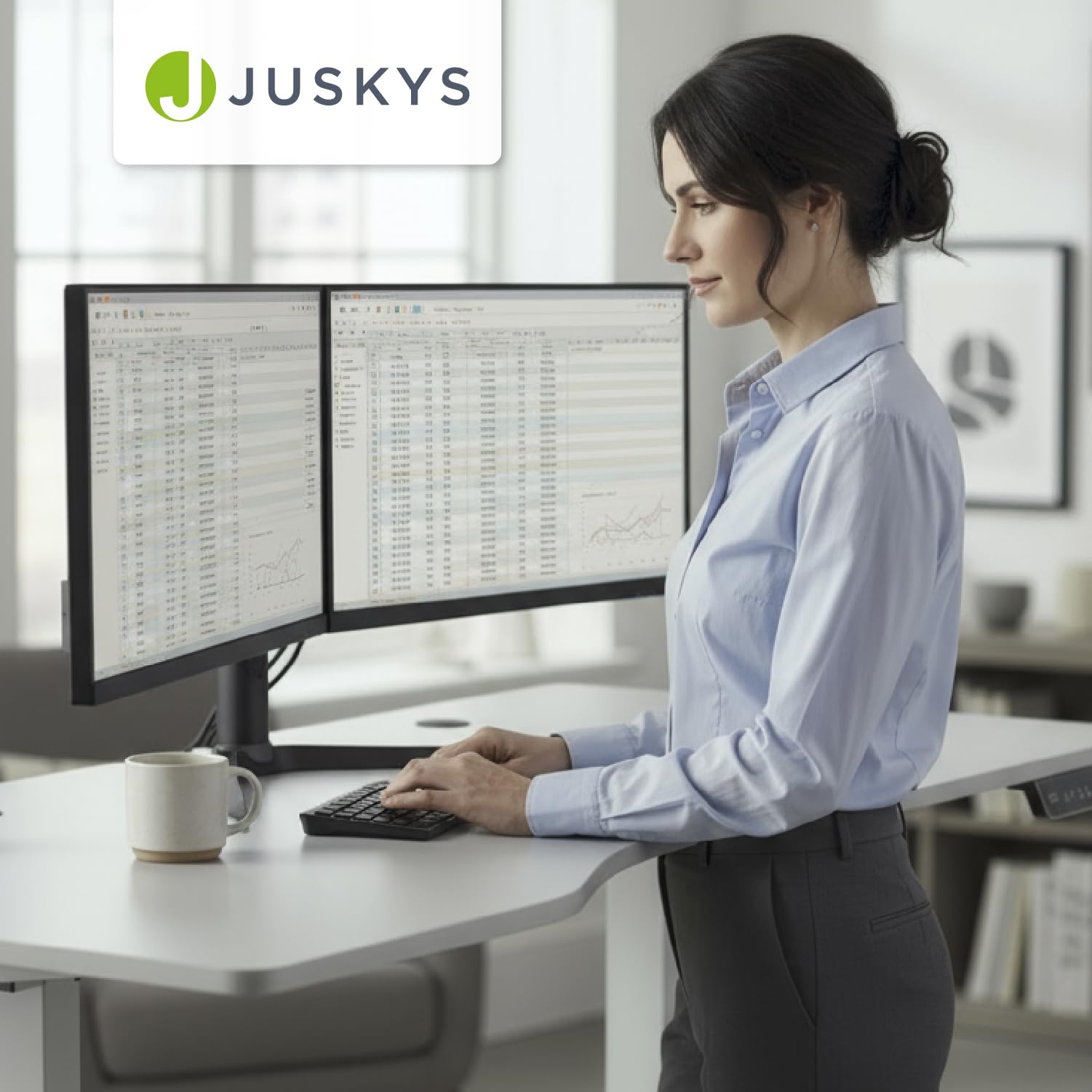 Juskys Höhenverstellbarer Schreibtisch 140x60cm - Elektrisch stufenlos verstellbar Bürotisch Sitz- & Stehtisch Speicherplatz Memory-Funktion - Weiß