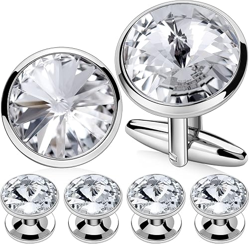 Miniatura 8 de HAWSON Cufflinks for Men with 46 pcs Shirt Studs Set Gift Box Packed Mens Jewelry or Accessories for Wedding Party Anniversary Birthday