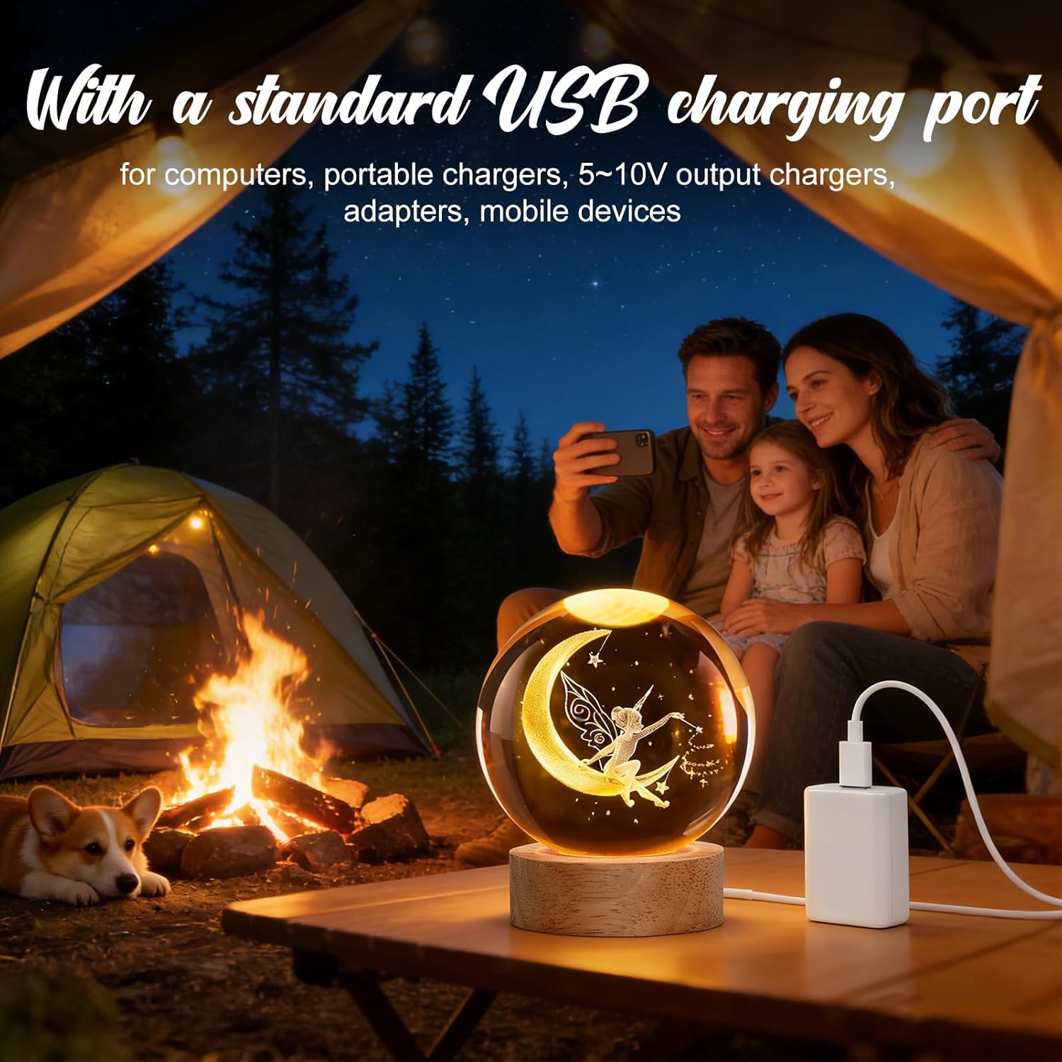 Fairy Night Light, 3D Crystal Ball Lamp with 16 LED Color Changing & Remote, 3.15 Inch Unique Desk Decor, Fairy Gift for Women, Birthday Christmas Home Room Decoration, Fairy Lamp