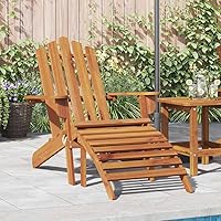 Vista 13 de Garden Chair Set of 2, Natural Solid Acacia Wood, Medium Foldable Adirondack Patio Chairs, Outdoor Seating for Balcony
