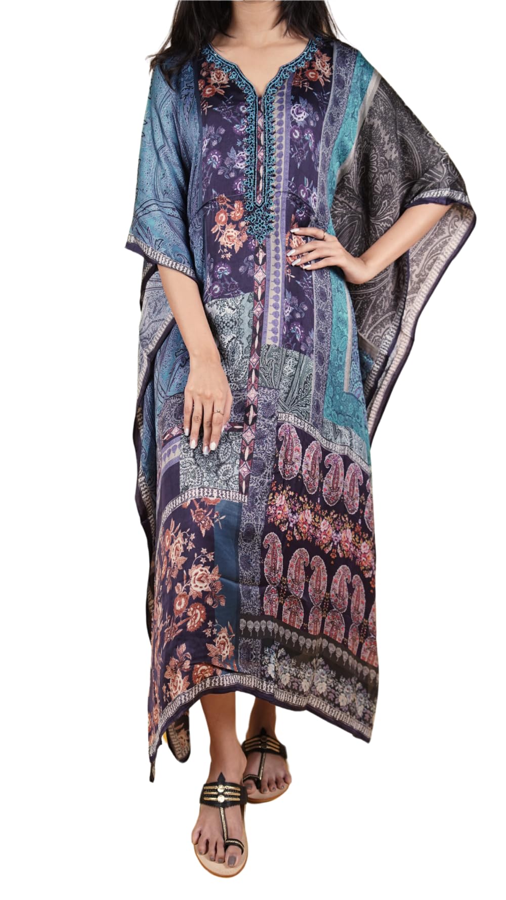 Mystic Drapes Kaftan for Daliy Wear | Premium Fabric | Vacation Wear | Beach Wear - Multicolour-image-41