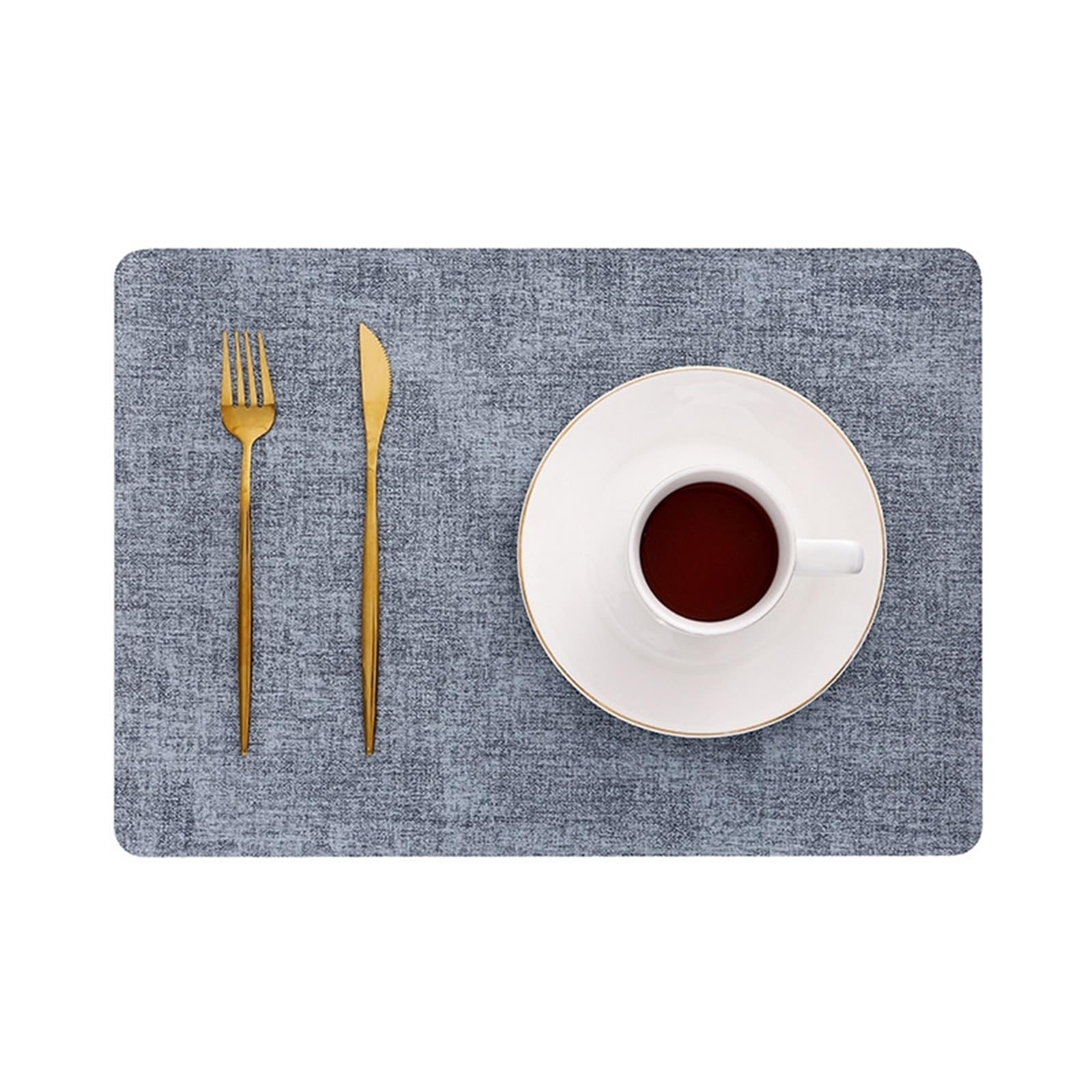 Set de table lavable lot de 2 protection de table tissée bleu gris résistante pour cuisine