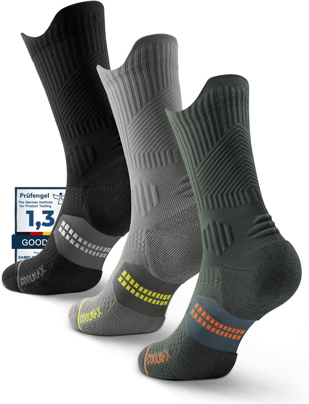 Bamboo Viscose Compression Running Socks, Athletic Basketball Hiking Workout Golf Padded Anti-Blister Wicking