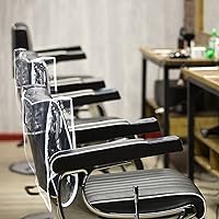 Vista 7 de 5 piezas de cubierta trasera para silla de salón, cubierta de plástico transparente para silla redonda, evita daños a la silla de spa/salón, fundas