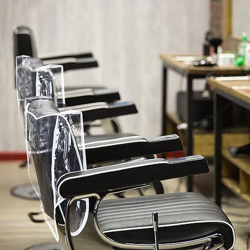 Miniatura 7 de 5 piezas de cubierta trasera para silla de salón, cubierta de plástico transparente para silla redonda, evita daños a la silla de spasalón, fundas