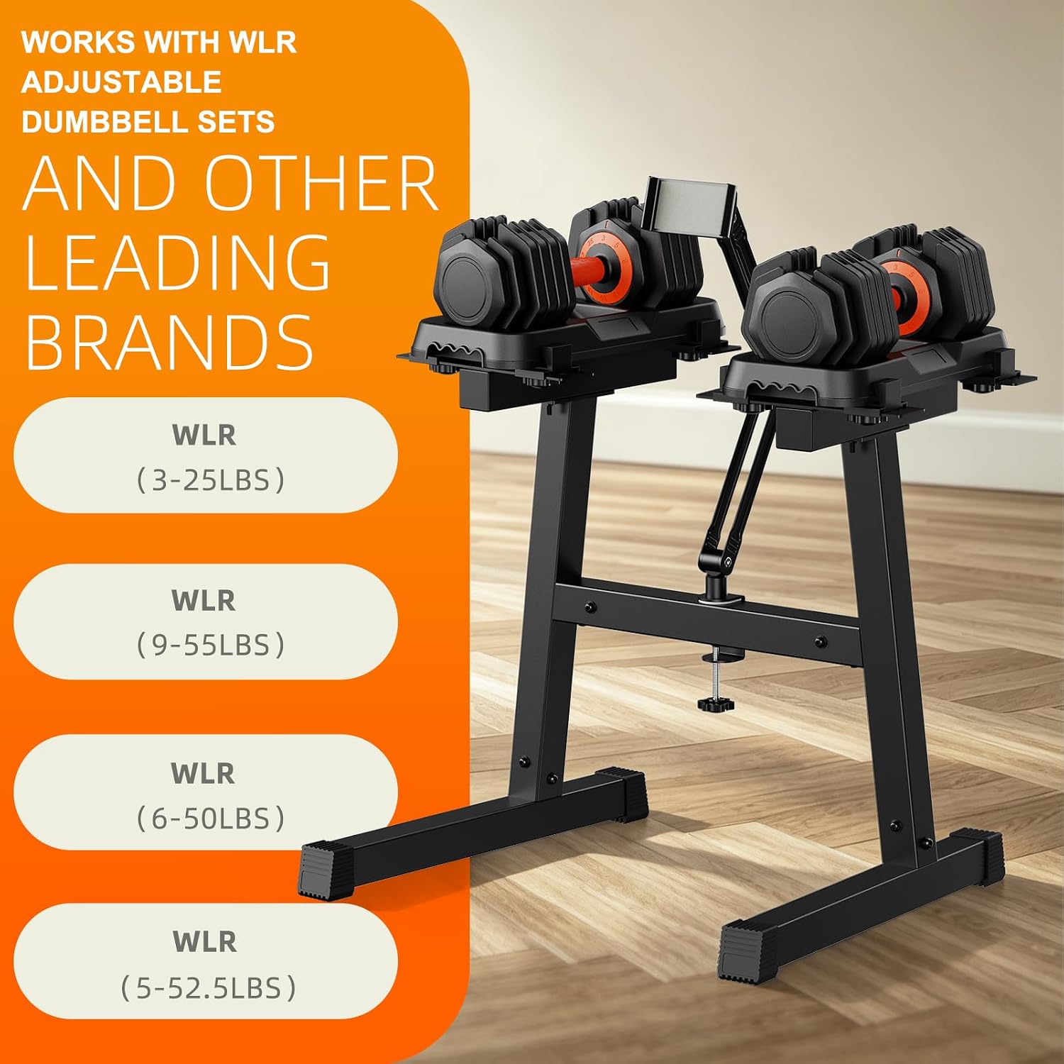 2026 NEW Adjustable Dumbbell Stand, Weight Rack with Phone Holder, 220LBS Capacity Alloy Steel, Easy Storage, Heavy Duty Dumbbell Rack for Home Gym（No Dumbbell, Rack Only）