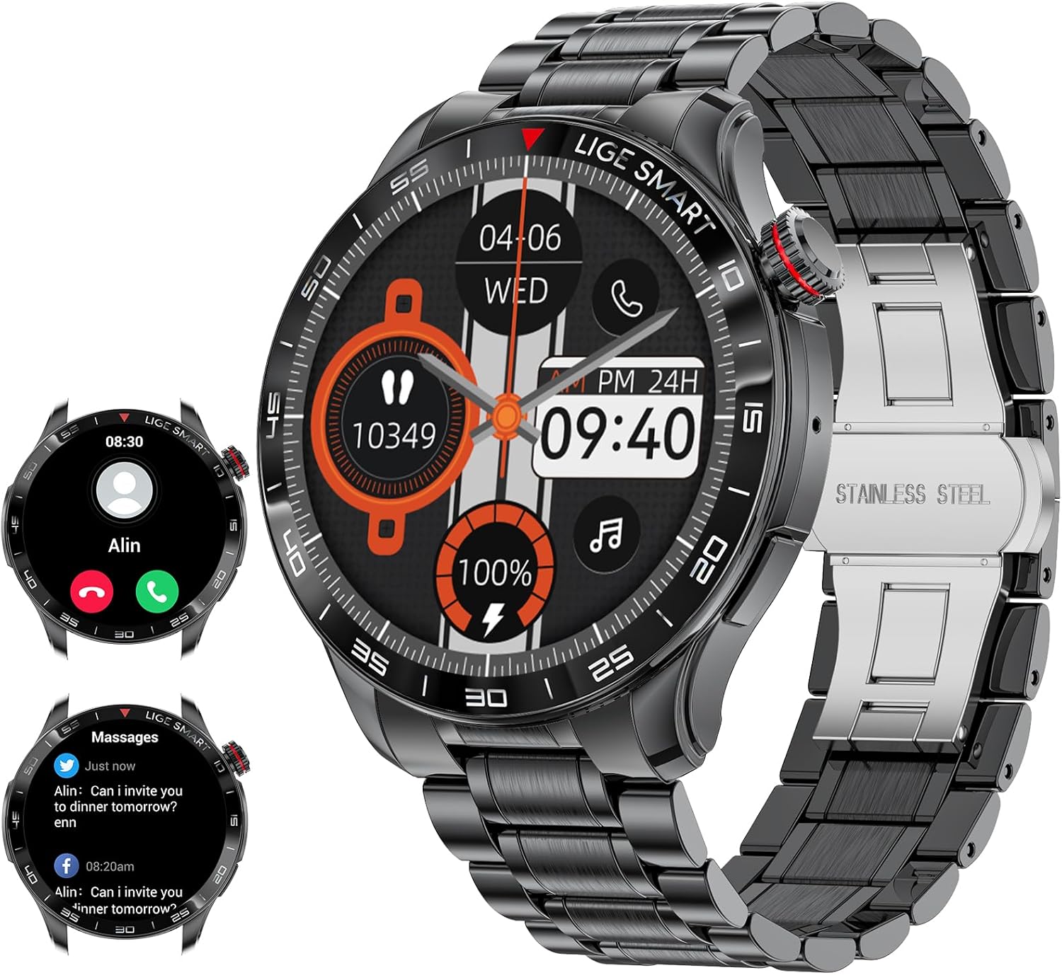 AIEK Smart Watch Con GPS, 50M Impermeabile Rispondere/Fare Una Chiamata