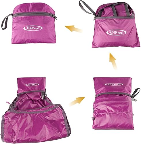 Miniatura 134 de G4Free Ultra Ligero plegable Mochila Senderismo bolsa de diario, práctico plegable camping al aire libre mochila beige (A-Beige)