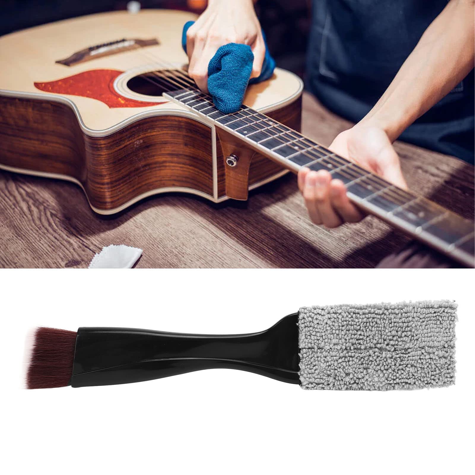 Musical Instrument cleaning Brush - Double Ended String Dust Brush for Guitar, Amps, Drums, Keyboards - Effective Dust Removal & Maintenance Tool