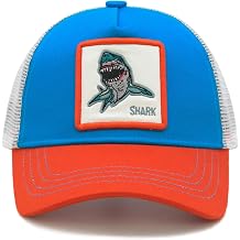 Boys Shark Trucker Hat, Toddler Snapback Mesh Baseball Caps for Kids Ages 2-6