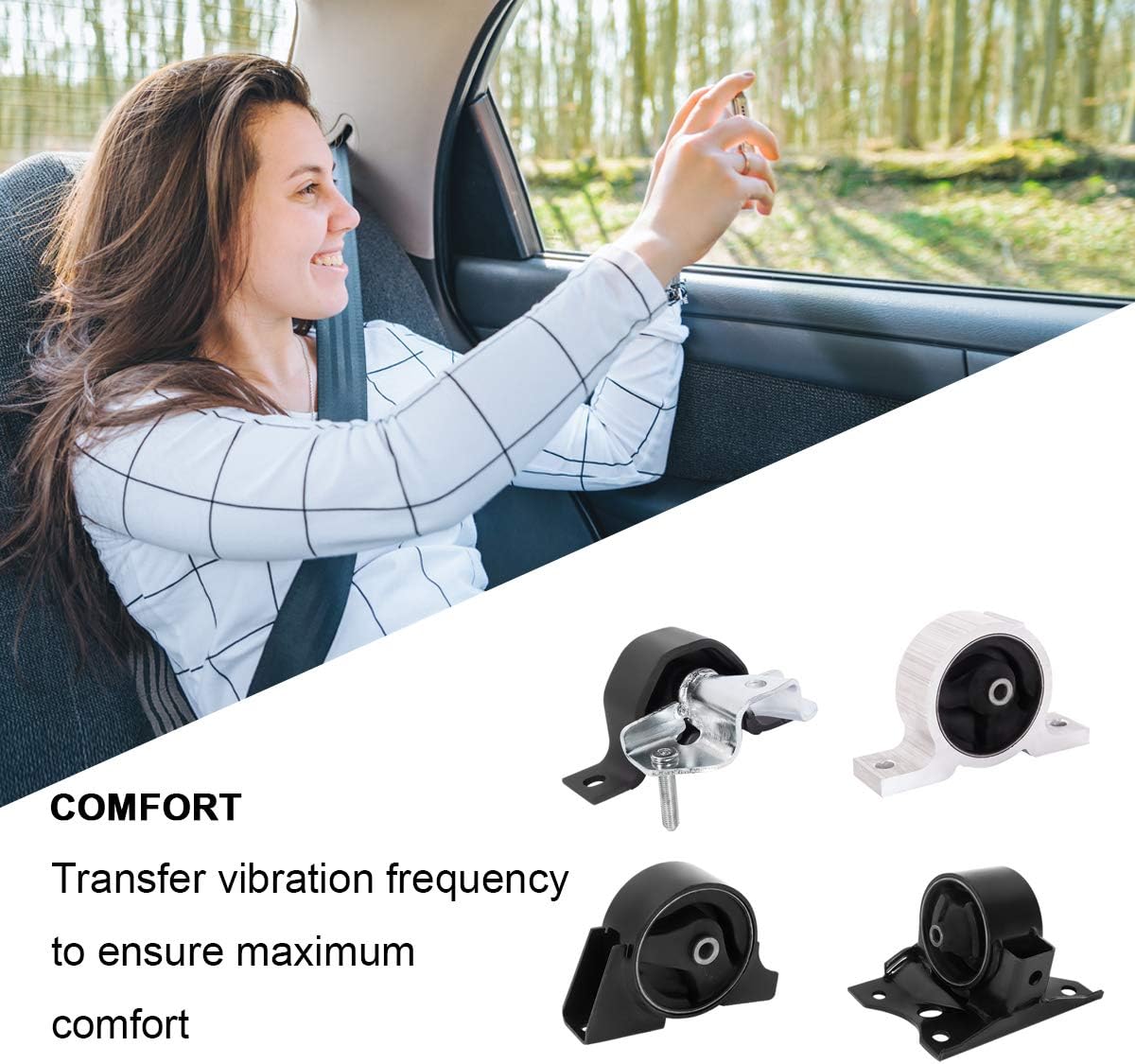 Transmission Engine Motor Mount Set Compatible with 2000-2006 Nissan Sentra 1.8L Auto 2000-2001 2.0L Auto, Replacement for A7314 A4305 A7315 A4301