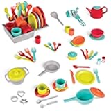 Battat – Toy Kitchen Set – 71 Pieces – Pretend Cooking Accessories – 4 Table Settings & Cutlery – Dishwasher Safe & Worry – Free – Deluxe Kitchen Playset – 2+ Years
