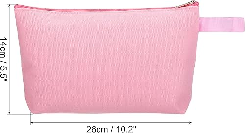 Miniatura 2 de PATIKIL Bolsas de maquillaje de lona con correa, estuche multiusos con cremallera para cosméticos, bolsa de almacenamiento de artículos de tocador
