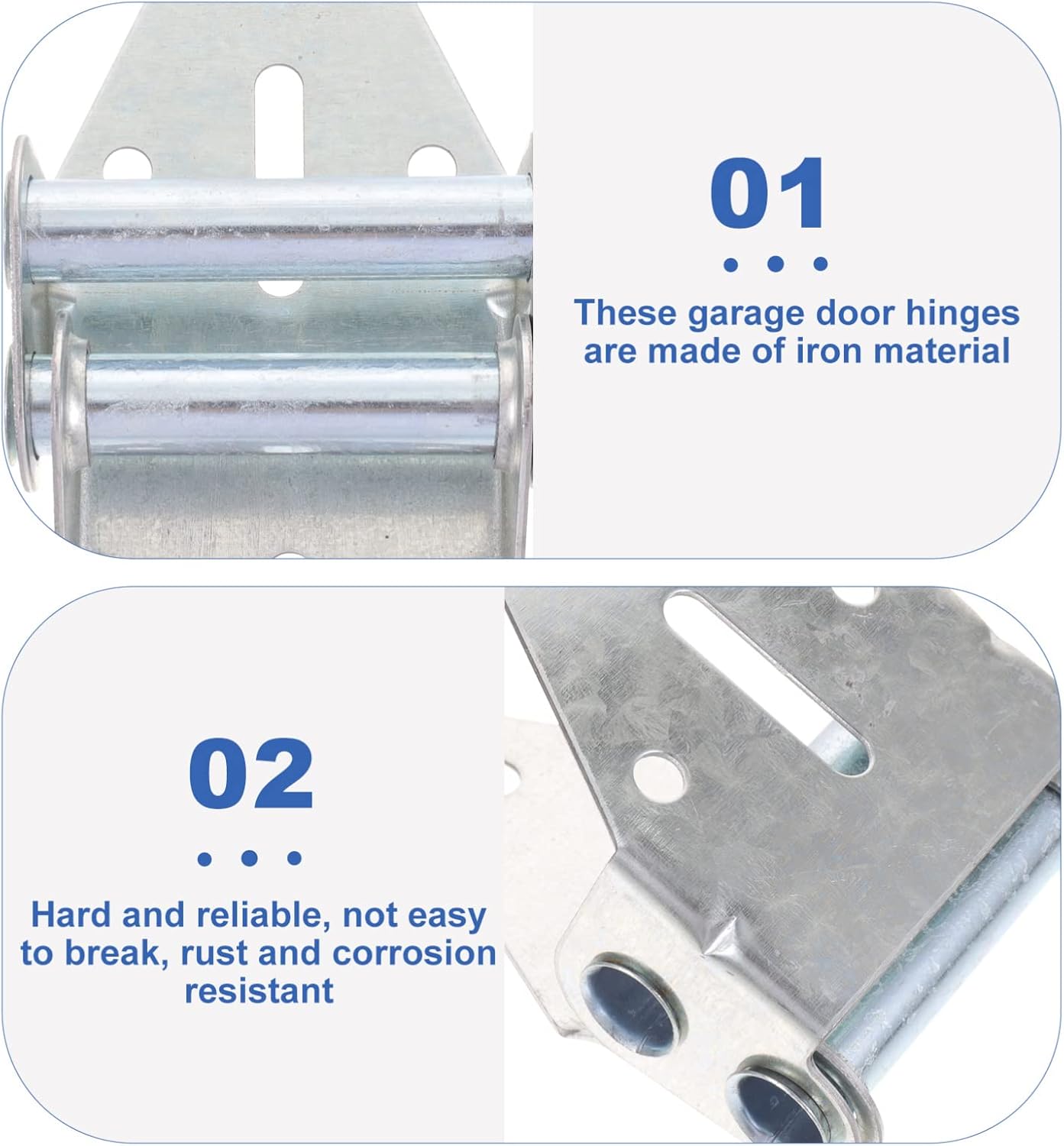 Balacoo 6pcs Heavy Duty Garage Door Hinges for Residential Light Commercial Use Replacement Hinges for Durable Reliable Performance for Garage Door Parts