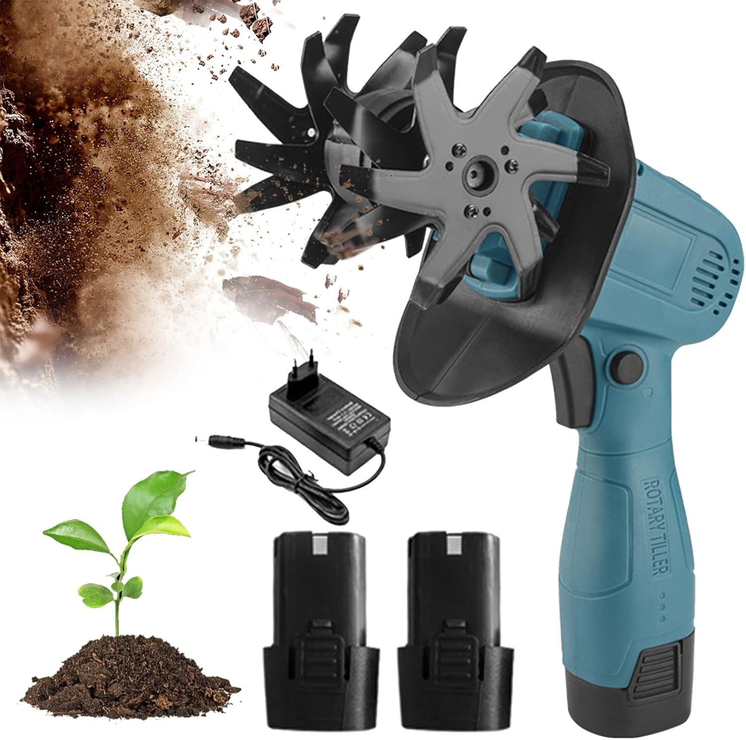 Cultivateur de jardin portable pour retourner la terre dure sans se fatiguer le dos