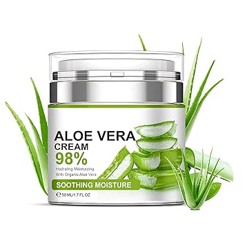 Grospe Aloe Vera Moisturizer Facial Cream,Facial Cream With 98% Organic Aloe Vera,Anti Wrinkle Face Moisturize Cream,For Dry Skin,Acne Scars,Soft,Moisturizing,And Delicate Skin