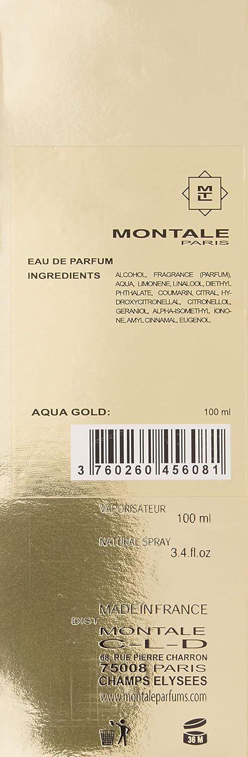 MONTALE Aqua Gold Eau de Parfum Spray, 3.4 Fl Oz - Image 3