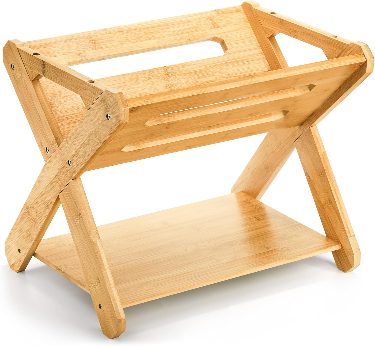 Okllen Kids' Book Caddy with Shelf, Bamboo Bookcase Book Storage Organizer, Book Rack Book Shelf Organizer for Bedroom, Playroom, Nursery, Sturdy, Including Installation Instruction - Image 5