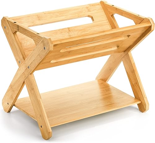 Miniatura 5 de Okllen Organizador de libros para niños con estante, organizador de almacenamiento de libros de bambú, estante organizador de libros para niños