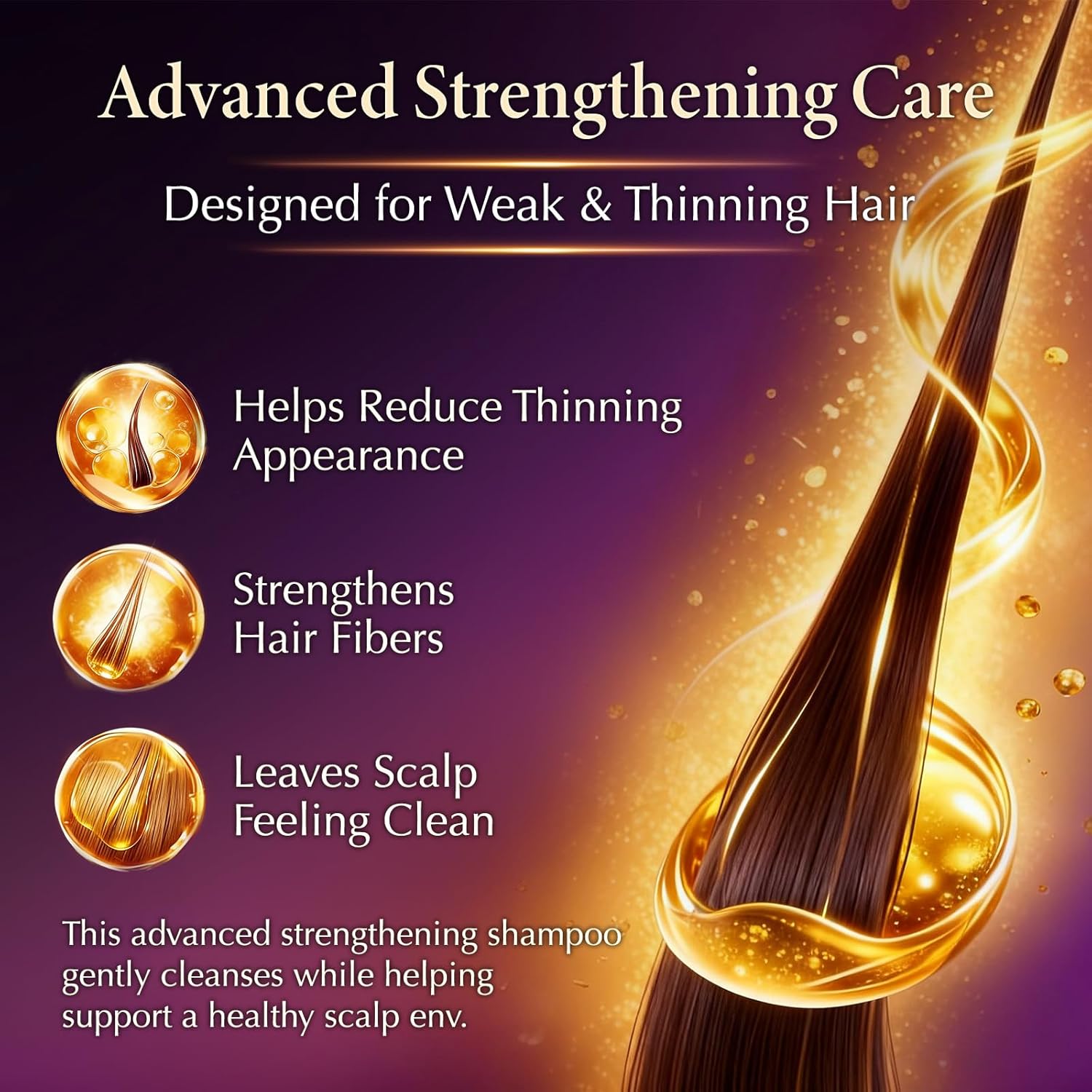 Shampoo - Anti-Thinning Strengthening Formula with Batana Oil, Caffeine, Biotin & Panthenol for Weak & Thinning-Looking Hair, Daily Hair Care for Men & Women, 10.1 Fl Oz