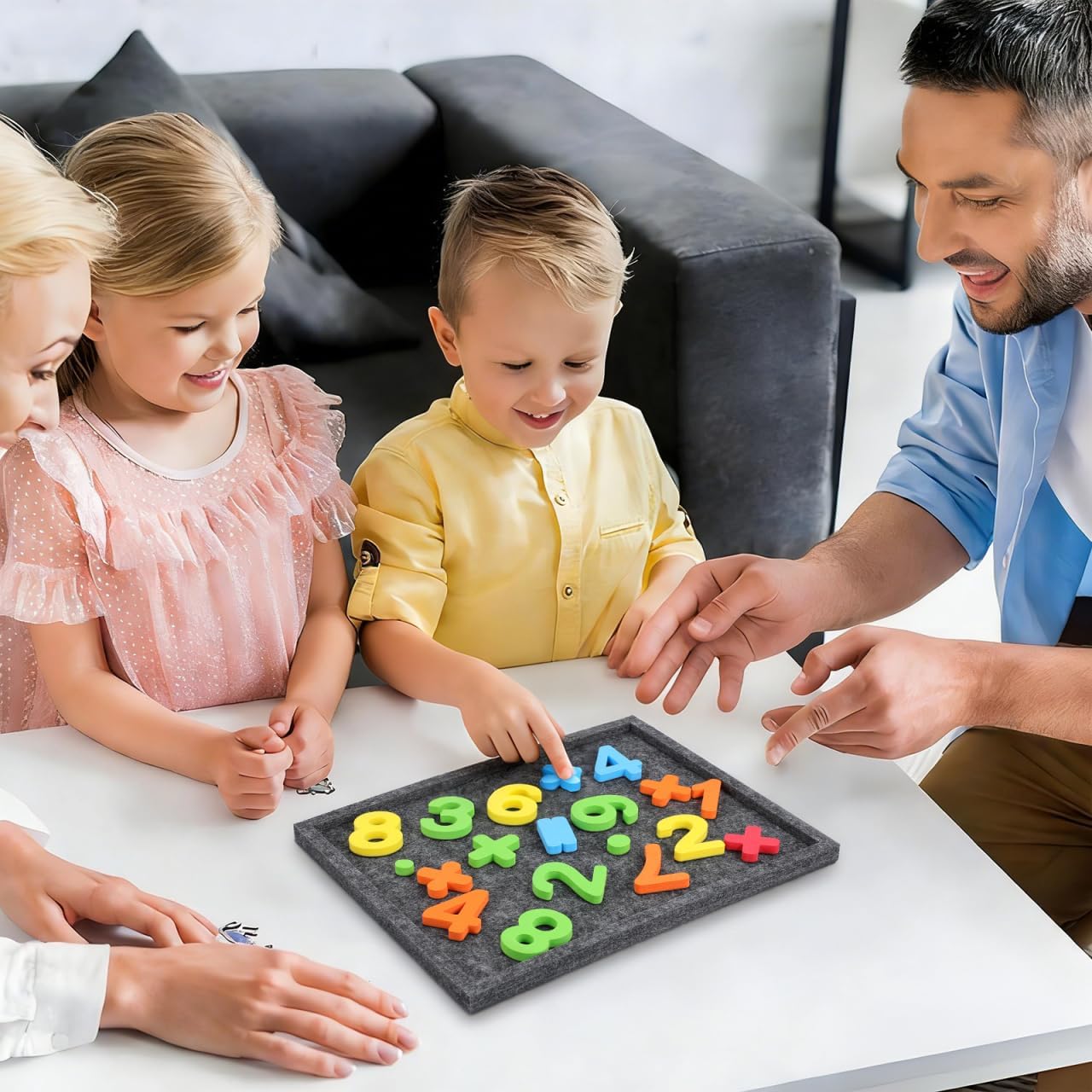 6PCS Felt Puzzle Sorting Trays - Stackable Jigsaw Piece Organizer for 1000 Pieces - Foldable Soft Sorting Trays for Adults, Non-Slip Portable Storage Accessories, Dark Grey