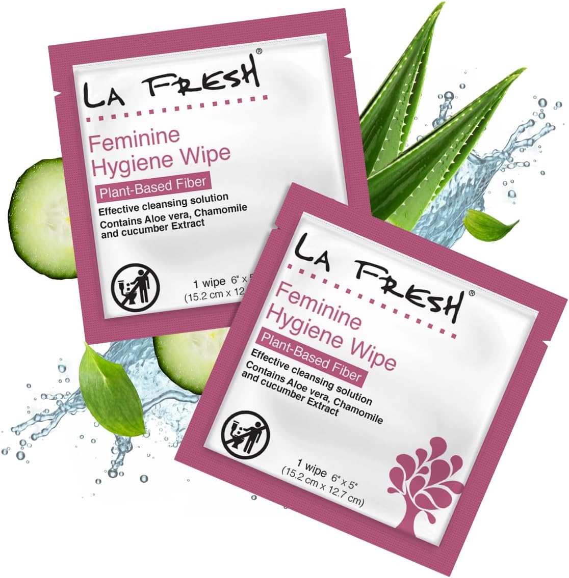 Feminine Wipes with Aloe Vera, Chamomile Extract, Cucumber, and Vitamin E - Pack of 50 ct Wipes for Women