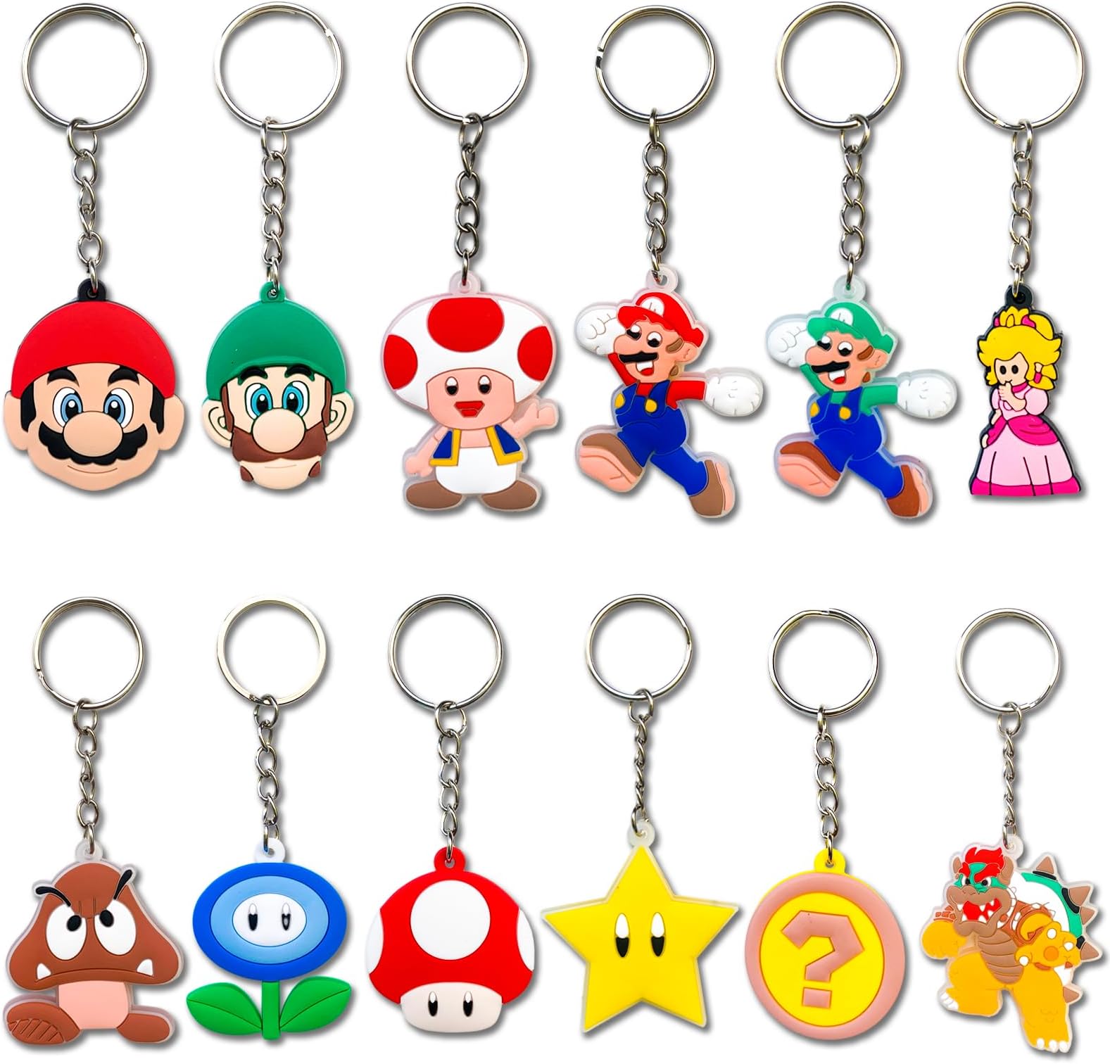 Cartoon Keychain, Cute Silicone Key Chain (12pcs game)