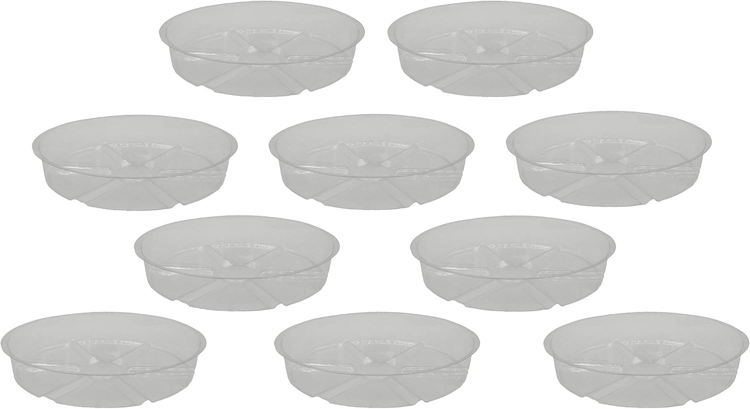 Plant Saucer Set (10 Pack, 8 in) Clear Plastic for Indoor/Outdoor Garden