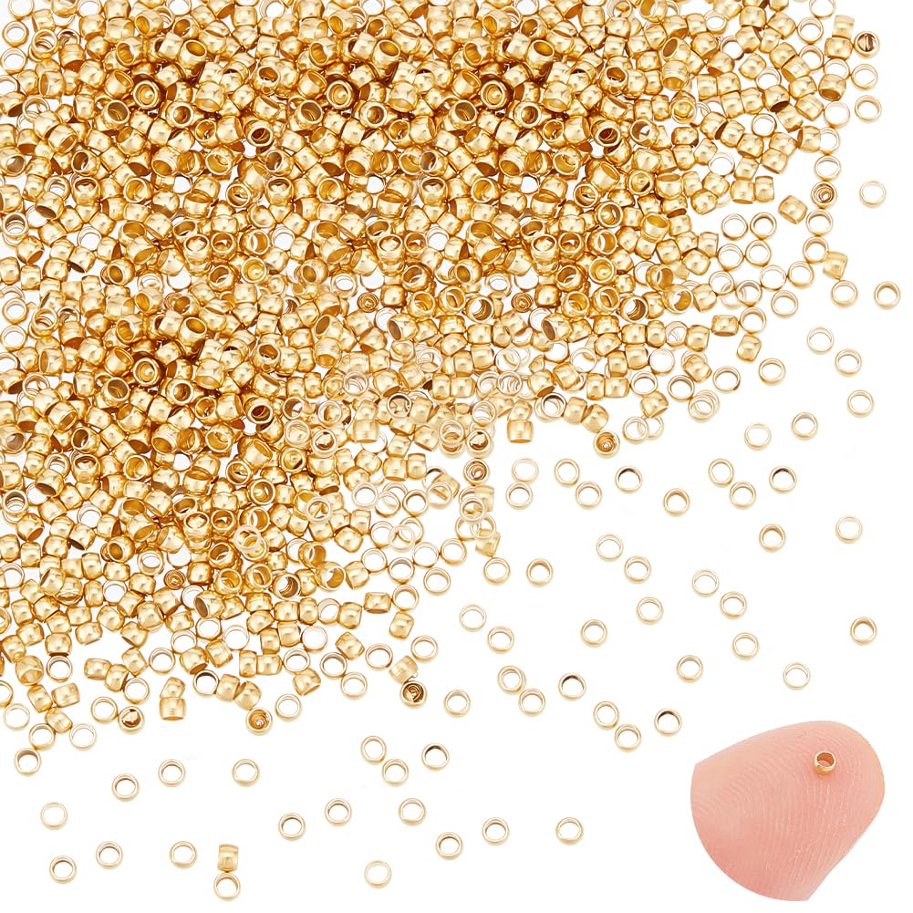 UNICRAFTALE Circa 200 Pezzi 4 mm Perline Piatte tonde in Acciaio Inox Perline distanziatrici Foro Disco da 1,5 mm Perline placcate Oro Reale 18 carati Trova Braccialetto Collana creazione di Gioielli