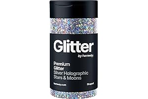 Hemway Silver Holographic Stars & Moons Space Paste Glitter
