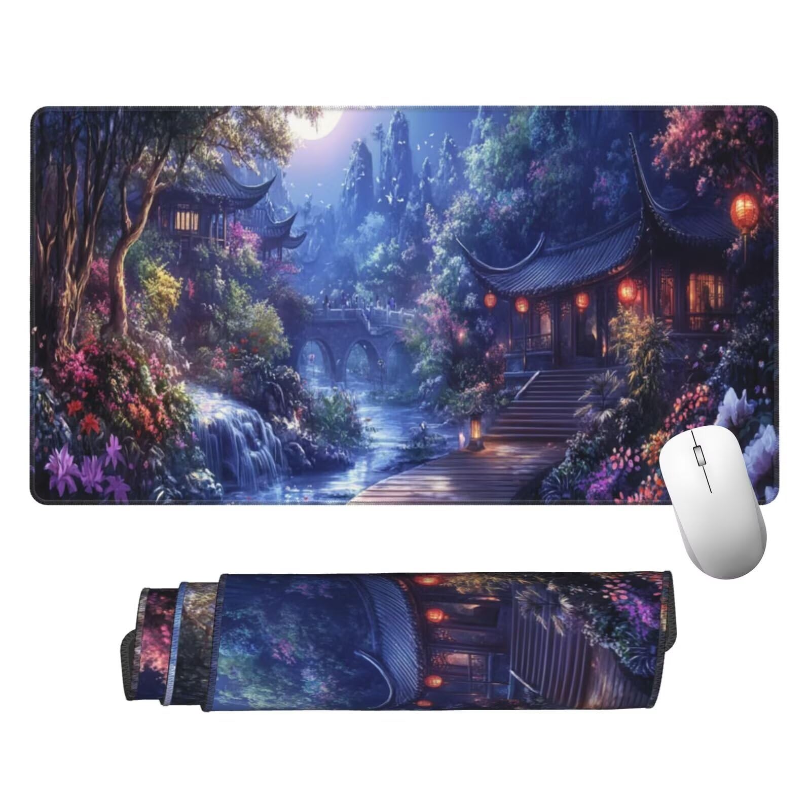 Fioletowa podkładka pod mysz XXL Dream mata na biurko 1600 x 800 x 3 mm zmywalna podkładka do gier na laptopa, z antypoślizgową gumową podstawą dla graczy, PC, pracowników biurowych Y453
