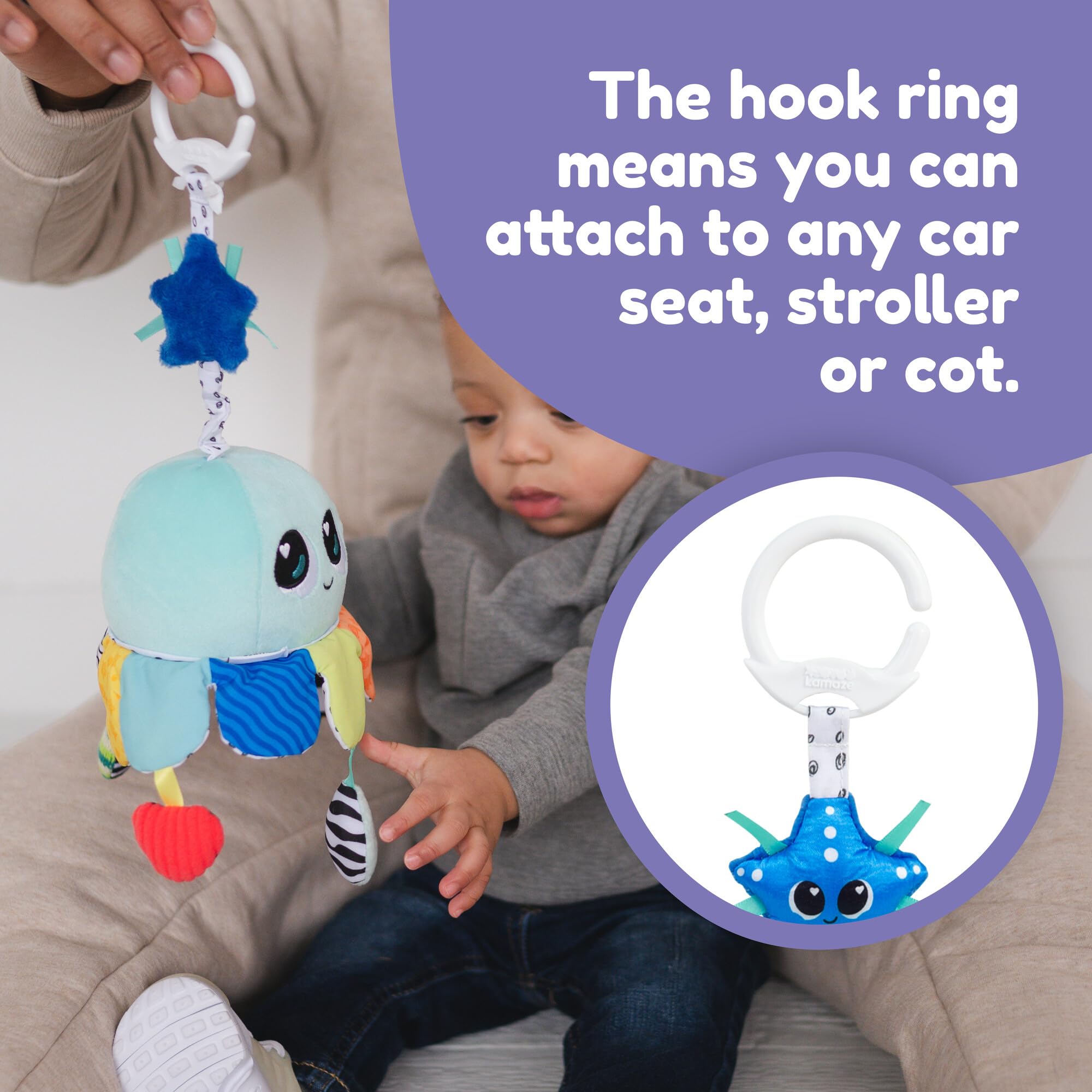 LAMAZE Soothing Salty Sam, Musical Baby Plush Toy with Gentle Sounds and Soft Textures - Image 4