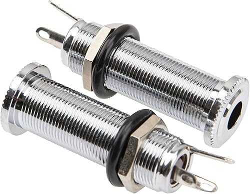 Miniatura 5 de Conector de salida de cilindro roscado (2 unidades, estéreo, monocromo, conector jack para guitarra ecualizador)