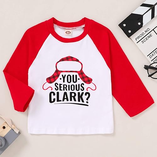Miniatura 2 de JEELLIGULAR Camiseta de Navidad para niños y niñas, camiseta de manga larga con estampado de letras para bebés, ropa de festival de 6 meses a 5 años