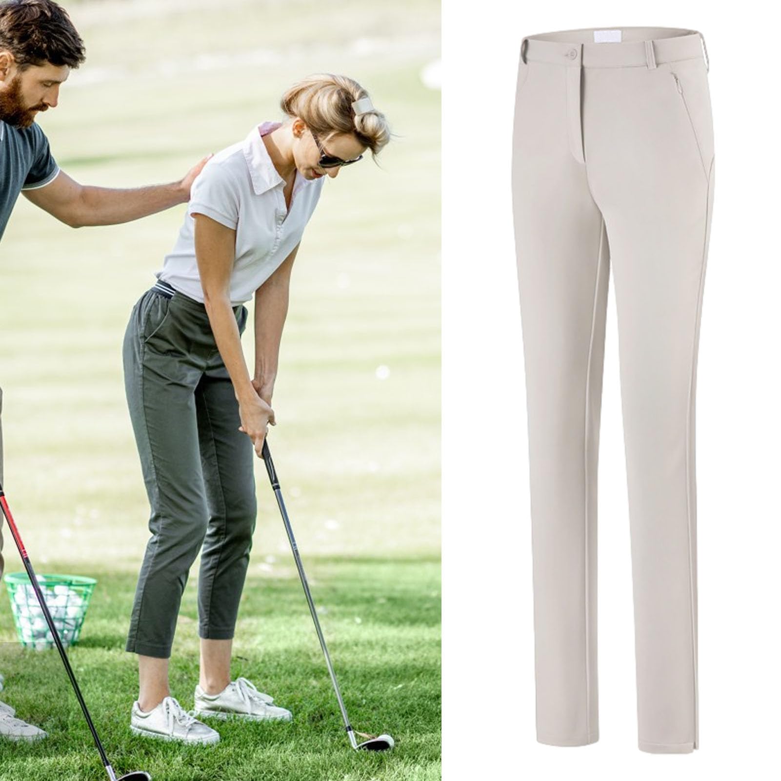 Pantalones de golf para mujer, pantalones de golf para mujer, pantalones de tobillo de talle alto | Pantalones de golf elásticos de cintura alta para mujer, pantalones atléticos para viaje