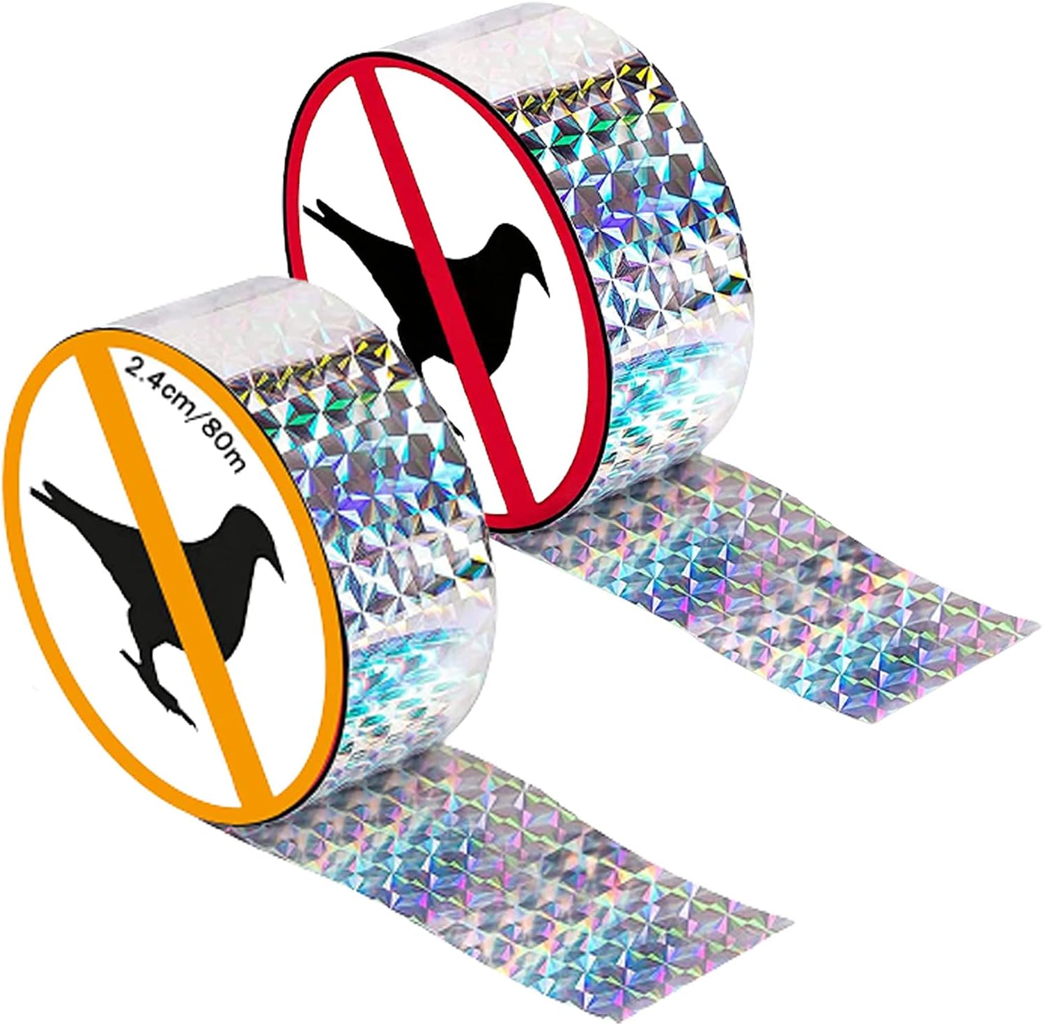 YOUDALIS 2pcs Bird Repellent Scare Tape,80M Reflective Birds Deterrent