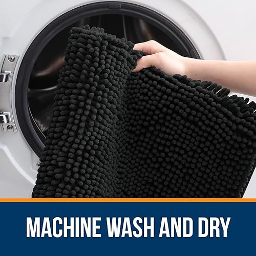 Miniatura 5 de OLANLY - Tapete de baño de 36 x 24 pulgadas, felpilla absorbente extrasuave, reverso de goma, secado rápido, lavable a máquina, para piso baño,