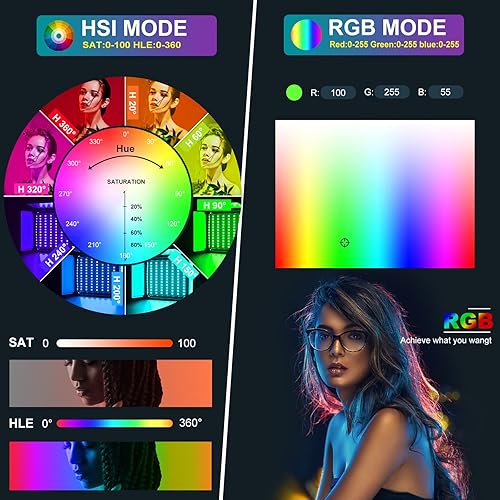 Miniatura 3 de GVM - Luz de video LED, doble cabezal de 300 W, RGB y bicolor para fotografía con montaje Bowens, cada lado tiene la misma potencia de luz de