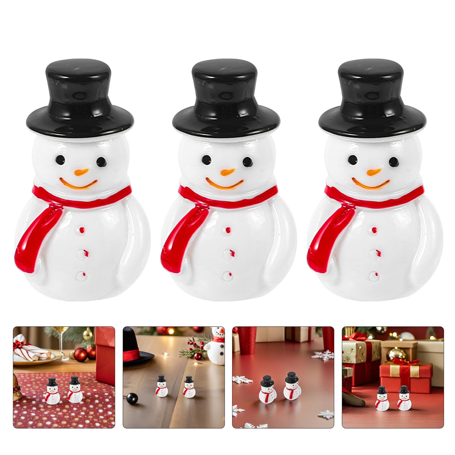 VALICLUD 100piezas Decoración de Mini Muñeco de Nieve Figuras de Resina para Manualidades de Invierno para Micropaisajes Navideños Decoración de Muñeco de Navideño para Fiestas de Cumpleaño