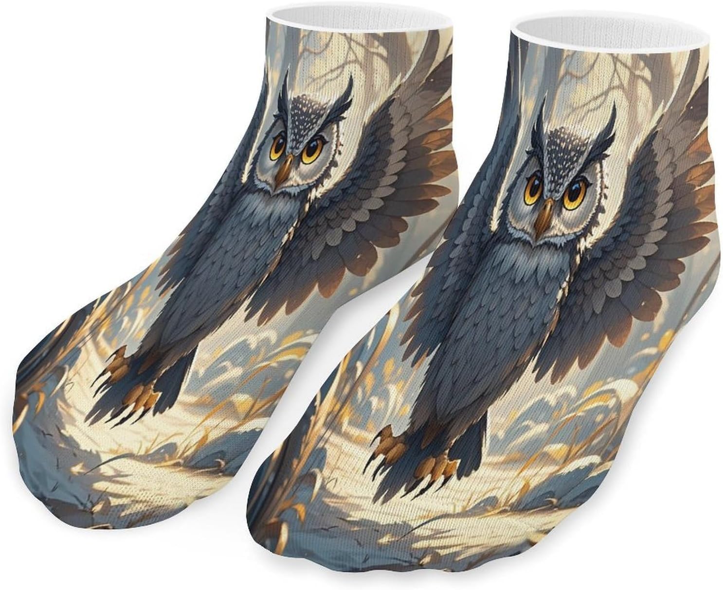 Anime Owl Ankle Sock-Low Cut Breathable,Basketball Socks for Men Women,Tube Socks for Work Sports