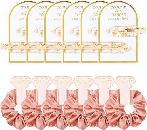 12 PCS Bridesmaid Proposal Gifts Bridesmaid Hair Clips Bridesmaid Scrunchies Bridal Shower Gifts Silk Satin Soft Hair Accessories Bridesmaid Wedding Favor Women Girls
