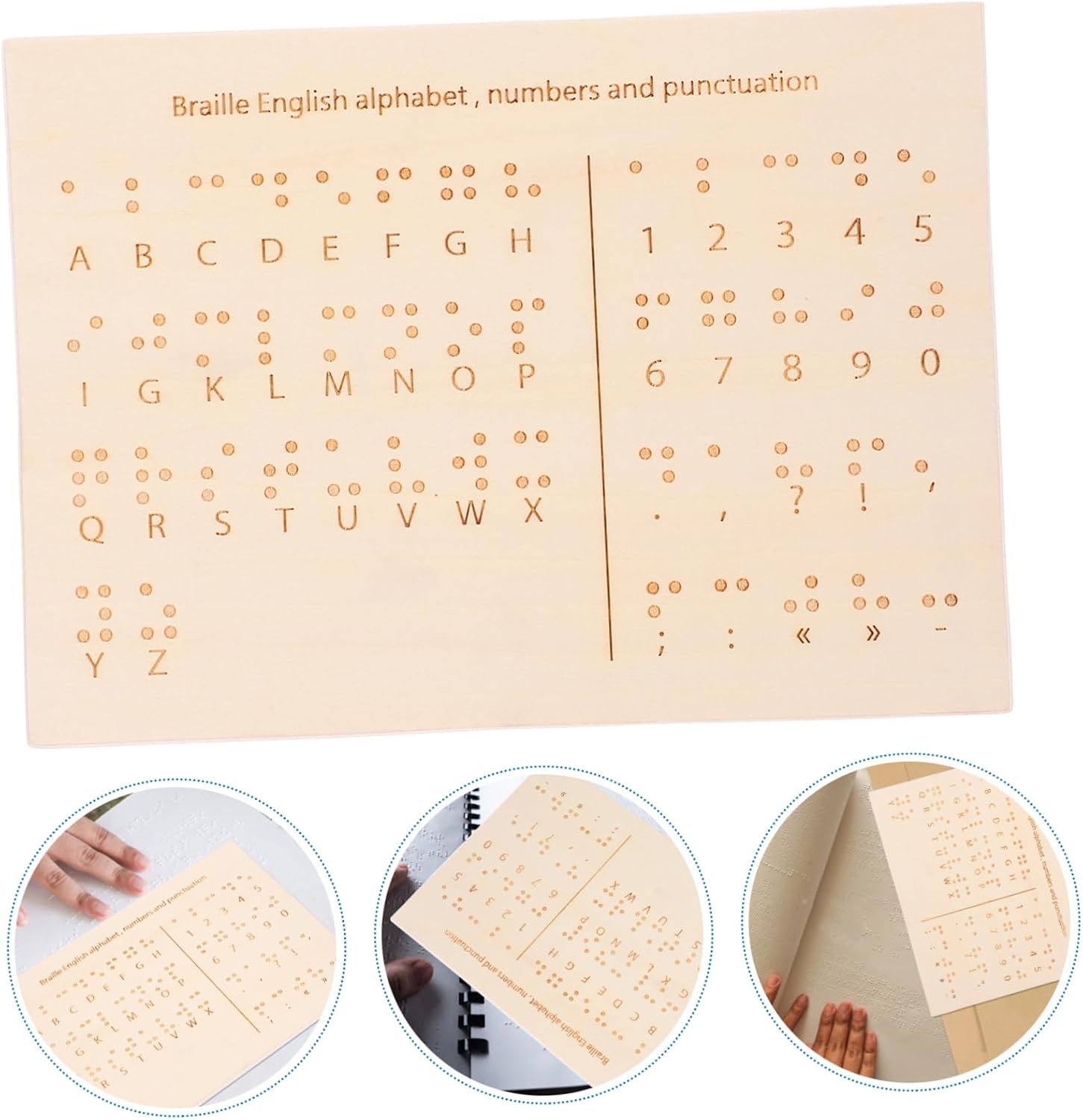 Wood Braille Letter Board for Blind Education Compact Braille Teaching Aid for Visually Impaired Durable and Portable Braille Learning Tool Essential Braille Board