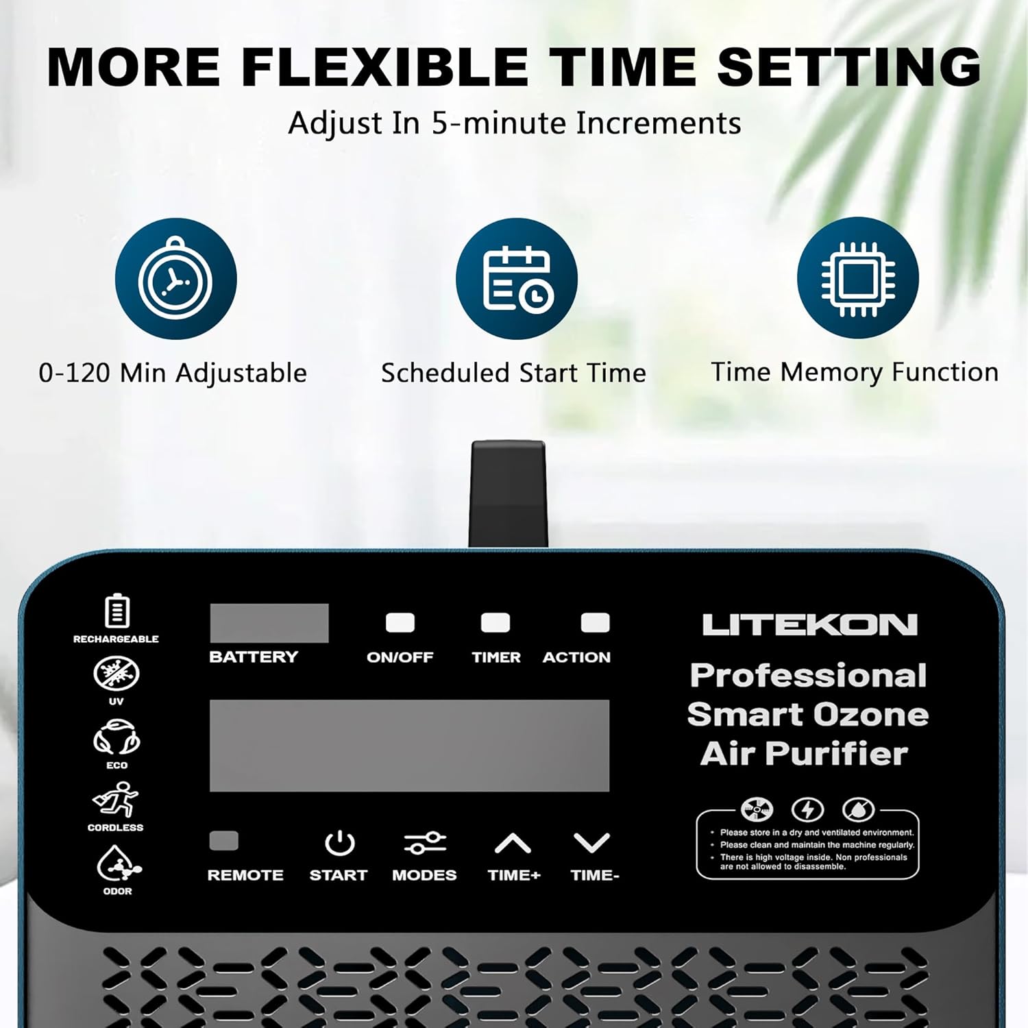 Original Ozone Generator Cordless with 2 x 5000mAh Battery&Quick Charger, 300,000mg/h Commercial Odor Remover Digital Ozonator Machine With Remote Control, Auto Timming for Large Space